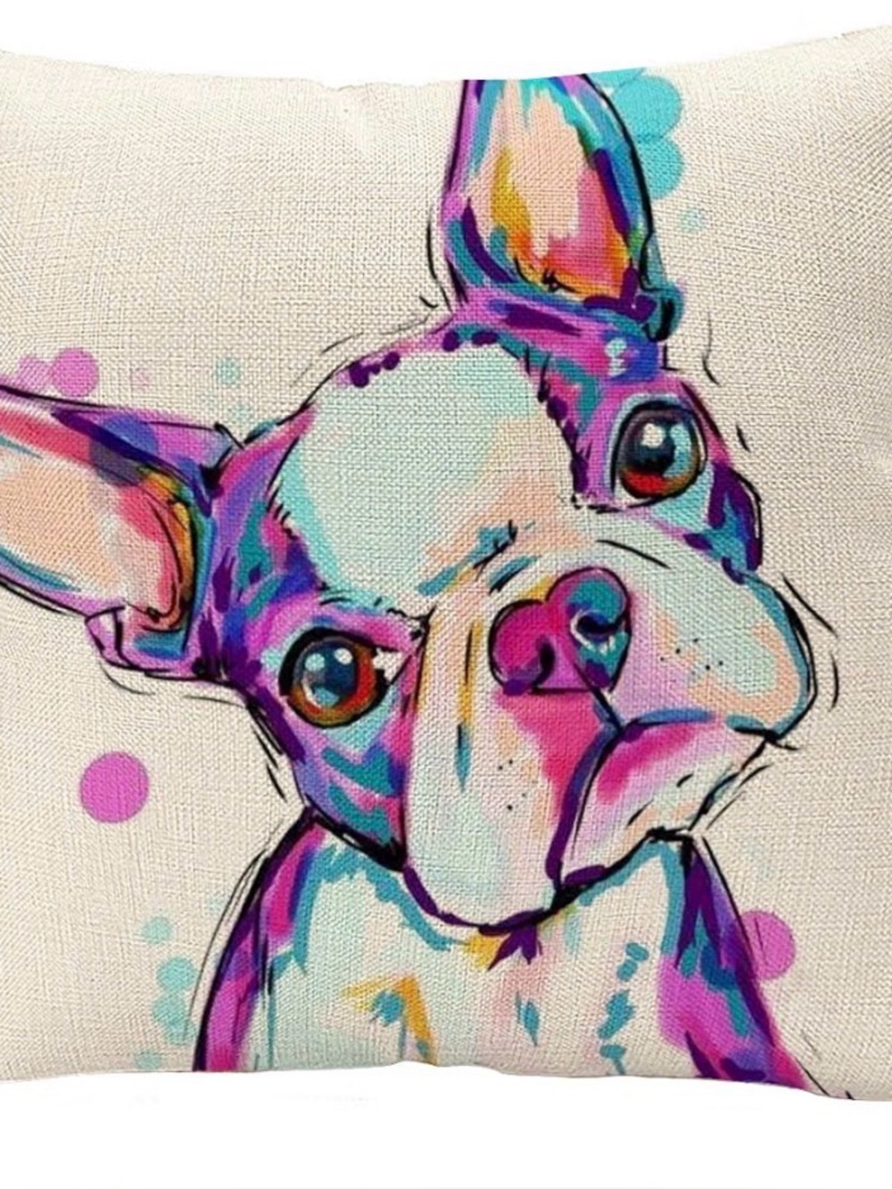 Colorful Boston Terrier  Decorative Pillow case Set of 2